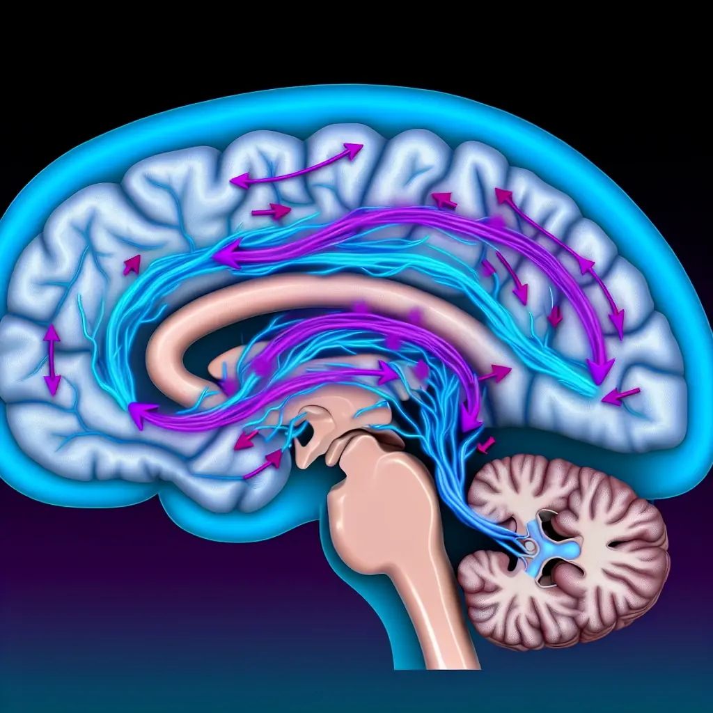 Brain glymphatic system waste clearance during sleep medical illustration