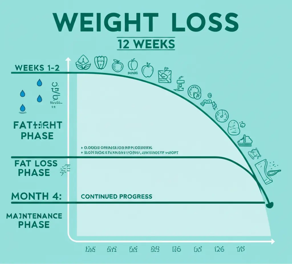 Sustainable weight loss progress showing gradual healthy fat loss journey