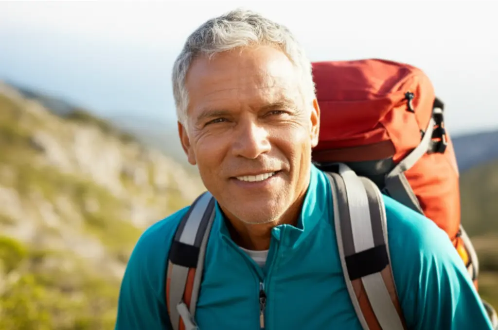 Healthspan optimization showing vitality and healthy aging across lifespan with quality years extended