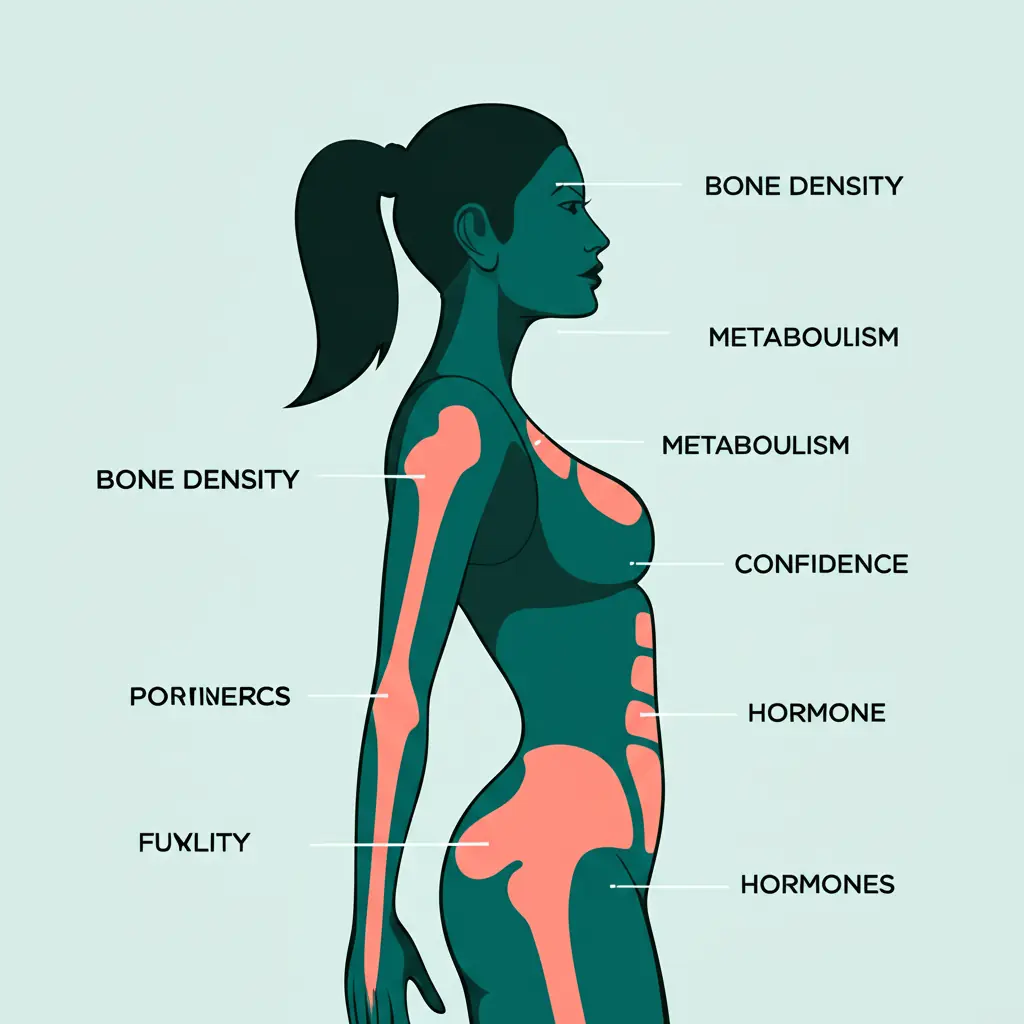 Comprehensive health benefits of resistance training for women including bone density, cardiovascular health, mental health, and metabolic improvements