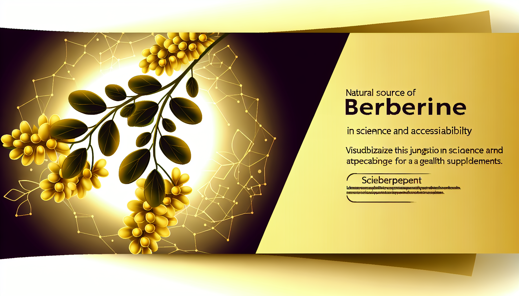 Suplemento de berberina - composto alcaloide amarelo natural para controle da glicose no sangue e saúde metabólica